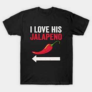 I Love His Jalapeno Cinco De Mayo Matching Couple T-Shirt